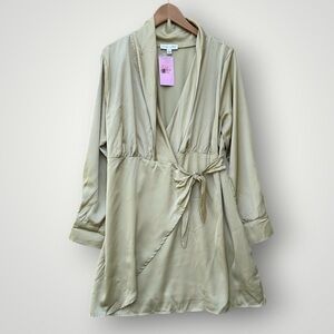 Elegant Olive Wrap Dress
